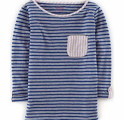 Stripe Pocket Tee, Grey Marl/Bright Blue 34340919