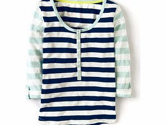 Stripy Henley, Navy/Freshwater,Lime/Pewter