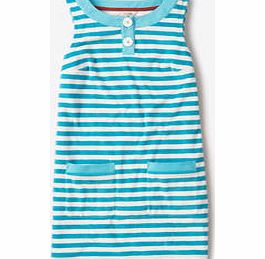 Towelling Scoop Neck, Navy Stripe,Aqua Stripe