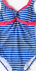 Boden Twist Front Swimsuit, Regal Stripe/Lipstick