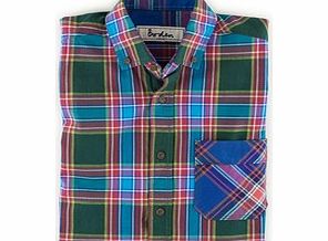 Walker Shirt, Green Check,Blue 34221010