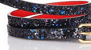 Boden Wardour Waist Belt, Multi Black Glitter 34233445