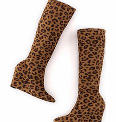 Wedge Stretch Boot, Tan Leopard 34218560