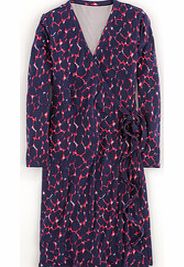 Wrap Dress, Navy/Camelia Painted Leopard 34387100