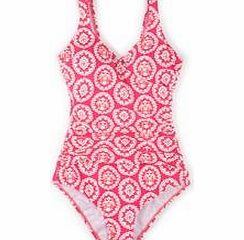 Boden Wrap Front Swimsuit, Tutti Frutti Woodblock,Dark