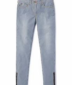 Boden Zip Ankle Skimmer Jeans, Dune,Ticking