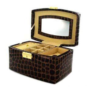 Small Croc Effect Jewellery Box