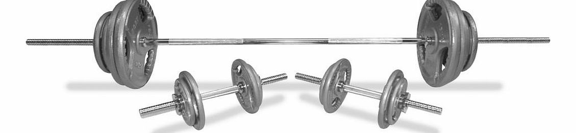 Body Power 102Kg 7FT Tri-Grip Spinlock Weight Set