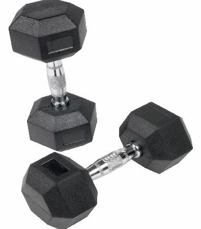 Body Power 12.5-20Kg Rubber Hex Dumbbell Set