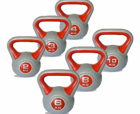 Body Power 2-10kg Vinyl Kettlebells Set of 6