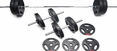 Body Power 37Kg Tri-Grip Vinyl Weight Set