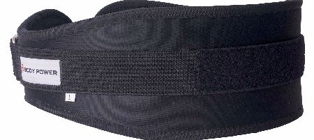 Body Power Nylon Curved Weightlifting Belt (Large)
