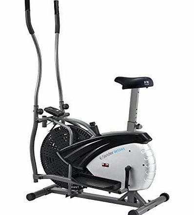 Body Sculpture Dual Action 2-in-1 Air Elliptical and Bike - Silver/Black, 91 x 57 x 156 cm