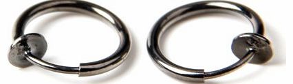 BODYA 1 Pair Cute Clip on Fake Nose Lip Ear Ring Stud Hoop Piercing Punk Unisex (Carbon Black)