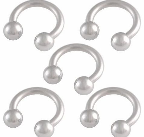 bodyjewelry 16g 16 gauge 1.2mm 1/4 6mm steel circular barbell horseshoe bar ring lip ear tragus studs eyebrow EAHO Jewellery Body Piercing 5Pcs