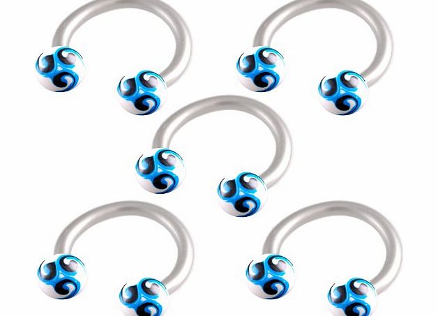 bodyjewelry 16g 16 gauge 1.2mm 5/16 8mm steel circular barbell horseshoe bar ring lip ear tragus studs eyebrow EAGT Body Jewellery Piercing 5Pcs