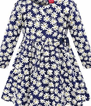 Bonny Billy Girls Long Sleeve Daisy Print Children Skater Dress 8-9 Years Blue