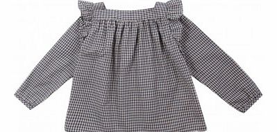 Blouse Petits Carreaux Emotion2 Navy blue `4 years