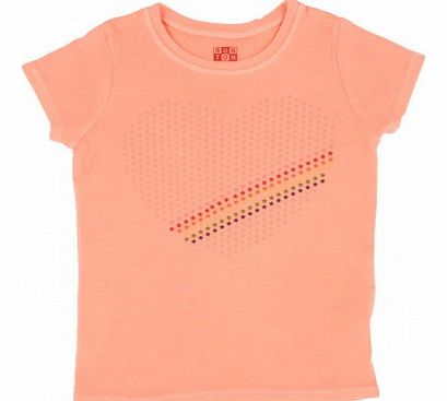 Heart T-shirt Peach `4 years,8 years