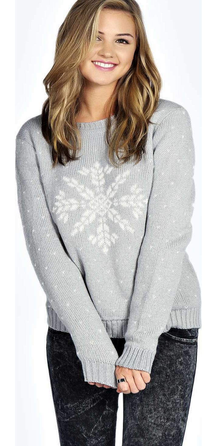 Alena Snowflake Jumper - grey azz14088