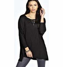 Amy Oversized Batwing Tee - black azz20279