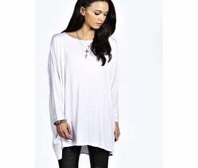 Amy Oversized Batwing Tee - white azz20279