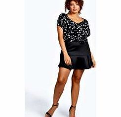 boohoo Angie Peplum Hem Skirt - black pzz99619