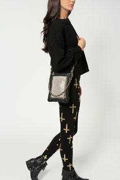 Anna Fringed Stud Cross Body Bag Female