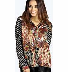 Annabel Mixed Print Long Sleeved Shirt - multi