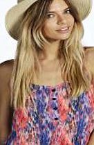 boohoo Aztec Ribbon Trim Straw Fedora - white azz11278