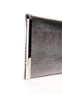 Bailey Metallic Effect Snake Print Clutch