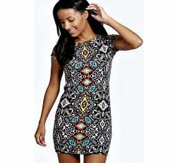 Becca Printed Cap Sleeve Bodycon Dress - multi