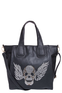 Becca Skull Diamante Detail Slouchy Shopper Female