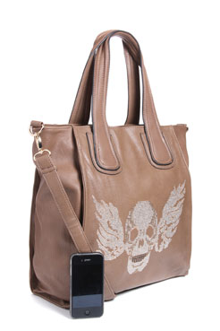 Becca Skull Diamante Detail Slouchy Shopper