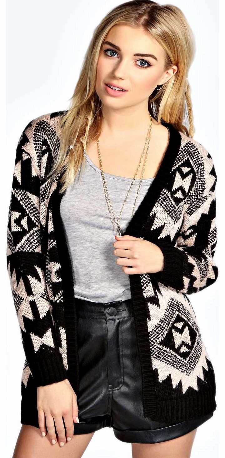 Bobbie Aztec Soft Knit Cardigan - rose azz16814