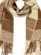 boohoo Boucle Check Scarf - cream azz13757