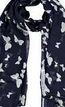 boohoo Butterfly Scarf - navy azz04372