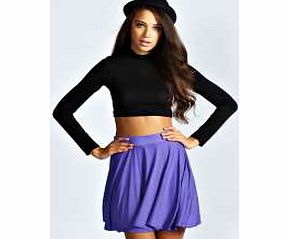 boohoo Carey Flippy Jersey Skater Skirt - vibrant