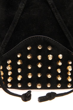 Cassie Studded Suedette Drawstring Bag Female