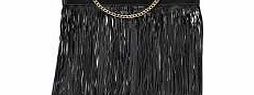 boohoo Chain And Fringe Wide Belt - black azz13396