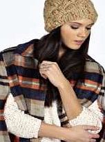 boohoo Chunky Knit Pom Pom Beanie - beige azz20114