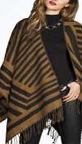 boohoo Colour Block Striped Cape - beige azz13761