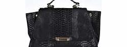 Darcie Snake Effect Winged Day Bag - black