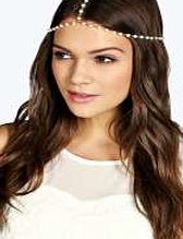 boohoo Delicate Pearl Hair Crown - white azz08825