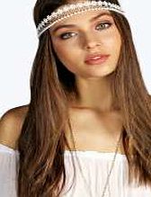 boohoo Ditsy Floral And Bead Headband - white azz03443