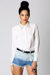 Boohoo Dotty Studded Blouse