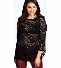 Elizabeth Split Back Lace Long Sleeved Top -