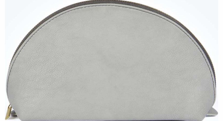 boohoo Ellie Faux Leather Make Up Wash Bag - grey