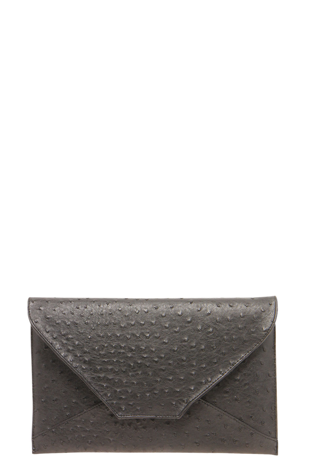 Emily Ostrich Clutch Bag - black azz45627