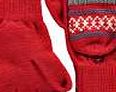 boohoo Fairisle Flip Mitten Gloves - red azz14752